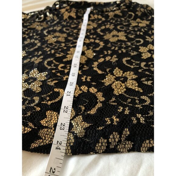 Boston Proper Embellished Cowl Neck Lace Top XS Floral Sheer Sleeves Old Money - Picture 8 of 8